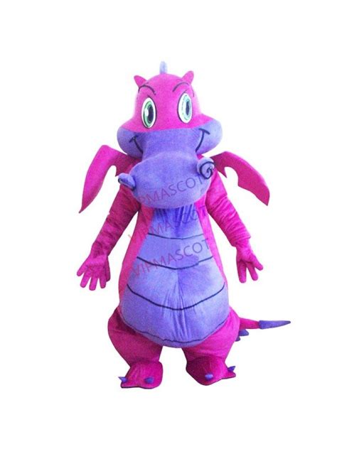 Big Purple Dragon Mascot Costume Fancy Dress Outfit Dress Shipping Adult Size