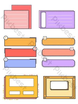 E Commerce Cartoon Cute Memphis Border Pop Style Box Dialog Png Images