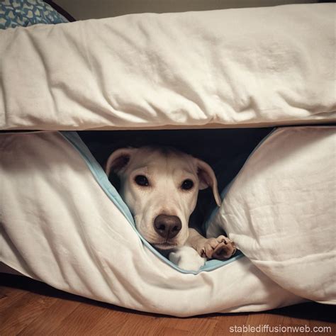 Dog Under Bed Scene Stable Diffusion Online