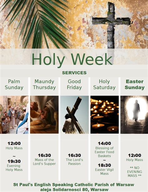 Easter Schedule Of Holy Week Masses St Paul S English Speaking