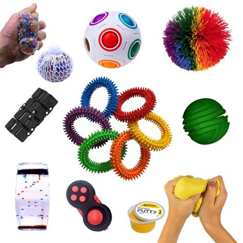 9 Pcs Fidget Sensory Kit Spin Clack Squeeze Adultskids Toy Bundle