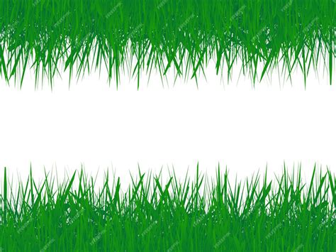 Premium Vector Green Grass Frame Isolated On White Background Vector