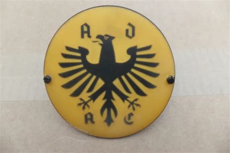 ADAC KÜHLER PLAKETTE EMBLEM Oldtimer Emaille Schild 9 cm Mit Patina