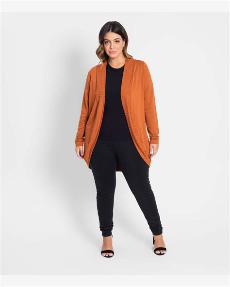 Riachuelo Cardigan Plus Size Feminino Secret Glam Marrom