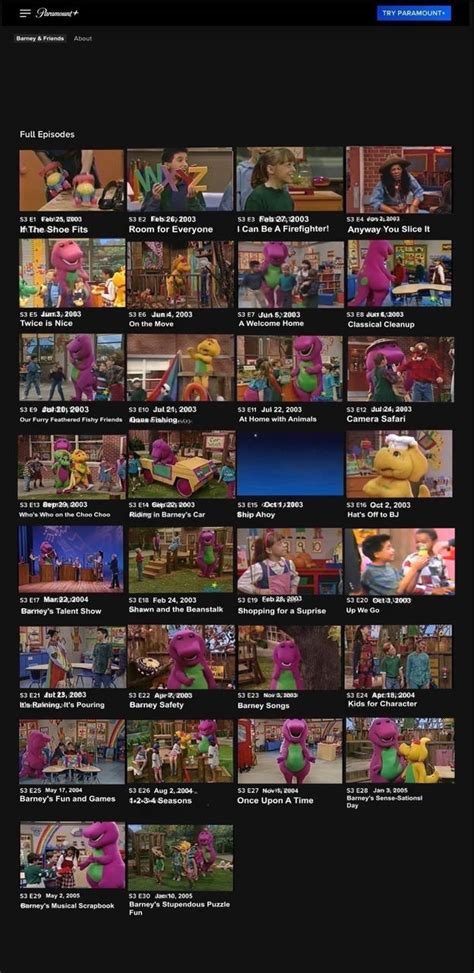 Season 3 of Barney and Friends on Paramount+ by PinkiePieGlobal on ...