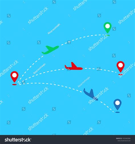 World Map Flight Routes Airplanes Vector 库存矢量图（免版税）1925465906 Shutterstock