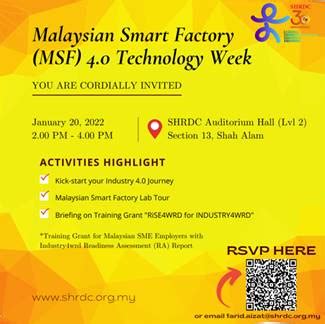 Invitation To Shrdc Malaysian Smart Factory Msf Technology Week