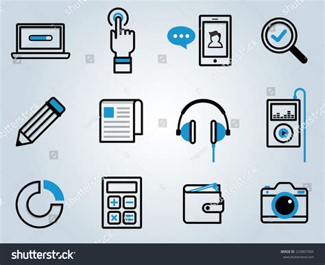 Icons Set Ui Design Stock Vector (Royalty Free) 233007094 | Shutterstock