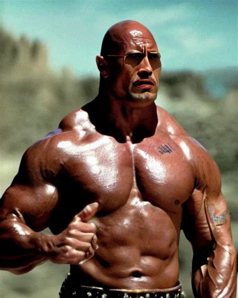 Film Still Close Up Shot Of Dwayne Johnson As Maximus Stable