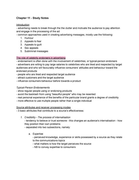 Chapter Study Notes Imc Chapter Study Notes Introduction