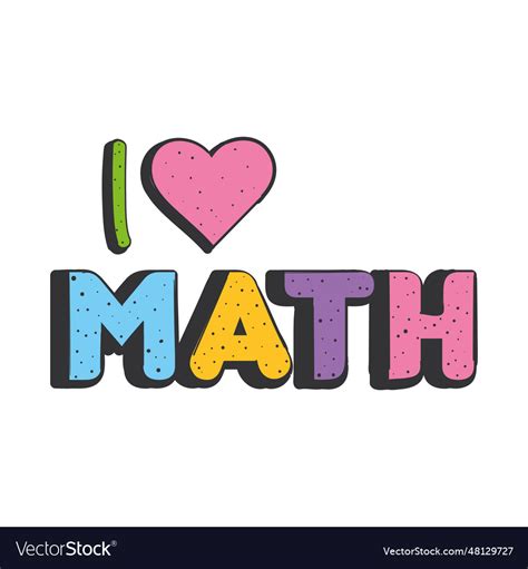 I Love Math Colored Lettering Royalty Free Vector Image