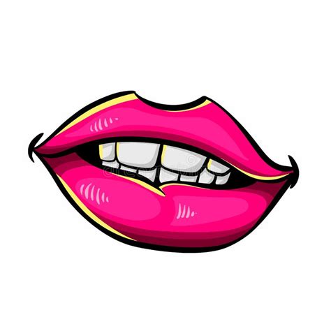 Red Lips With Tongue Female Stock Vector Illustration Of Mouth