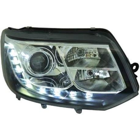 Set De Deux Phares Avant Design Led Fond Chrome Vw T Transporter