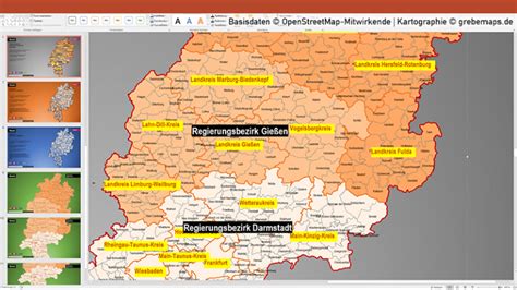 Hessen Powerpoint Karte Landkreise Gemeinden Karte Hessen Gemeinden