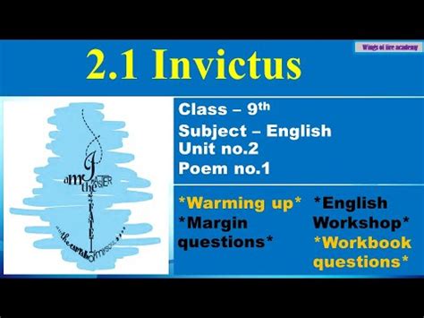 2 1Invictus Question And Answers Class 9 English Invictus English