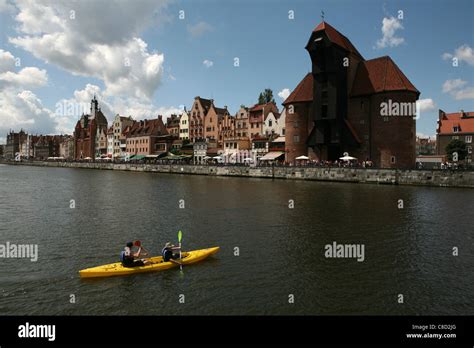 Motlawa River And Medieval Port Crane Zuraw Hi Res Stock Photography