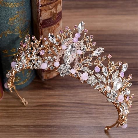 Bridal Crown Tiara Headband Tiara Beaded Headband Headbands Bride Crown Crystal Wedding