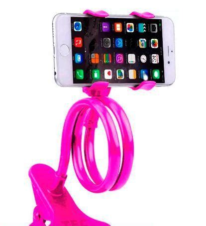 Suporte Universal Rosa Flex Vel Articulado Celular Para Cama Mesa