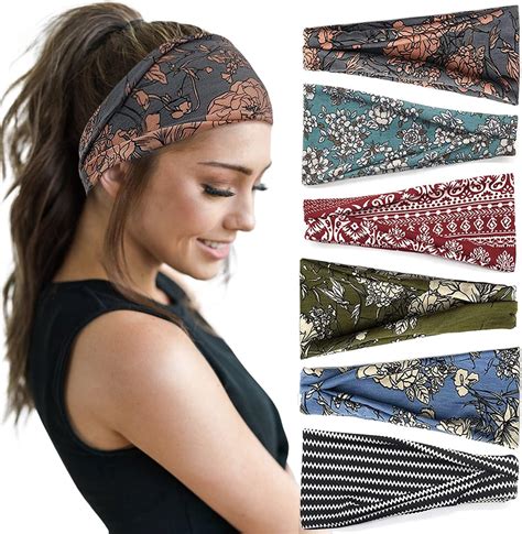 Huachi Boho Headbands Wide Non Slip Hair Accessories For