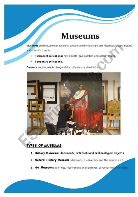 English Worksheets Museums