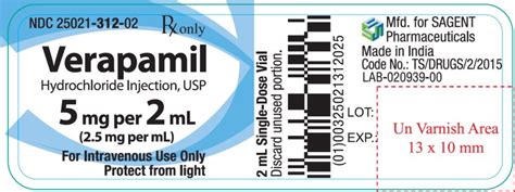 Verapamil Injection - FDA prescribing information, side effects and uses