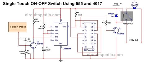 Single Touch On Off Switch Circuit Touch Switch Using