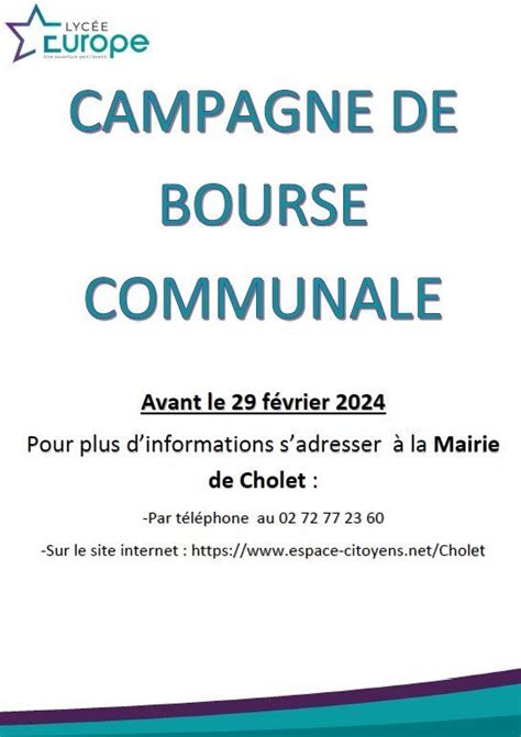 Campagne de bourse communale Lycée Europe Robert Schuman