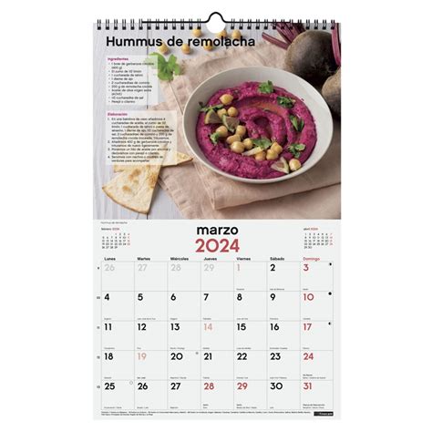 Calendario De Pared Finocam Espiral X Recetas Material De