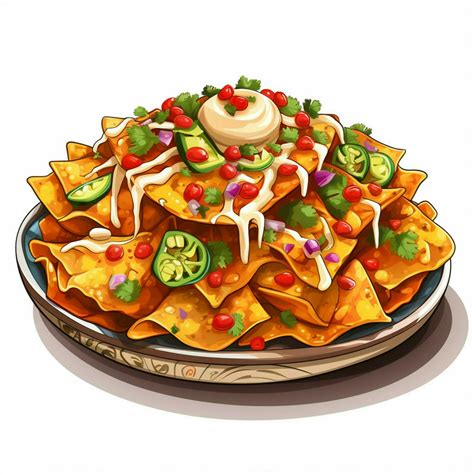 Nachos 2d Vector Illustration Cartoon In White Background 30690260