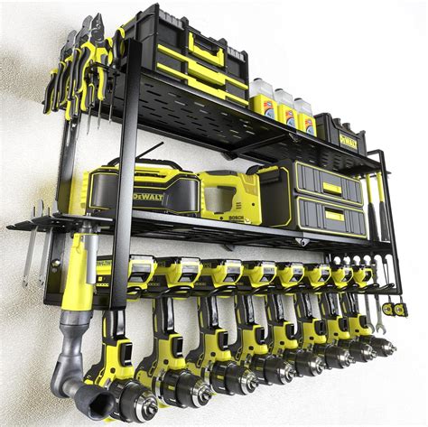 KAFAHOM Power Tool Organizer For Tool Storage 8 Drill Holder Wall