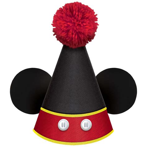 Chapeau Pointu Disney Mickey Mouse Rouge Et Noir Taille Universelle