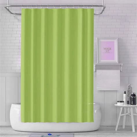 1pc Solid Color Shower Curtain Peva Waterproof Shower Curtain Bathroom