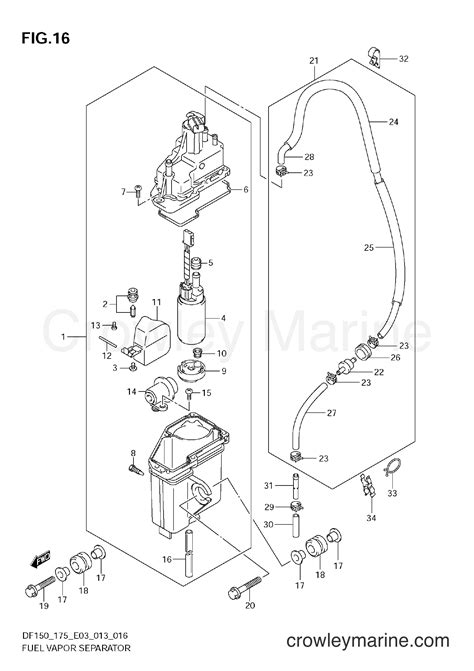 FUEL VAPOR SEPARATOR Serial Range Four Stroke Outboard 150 DF150