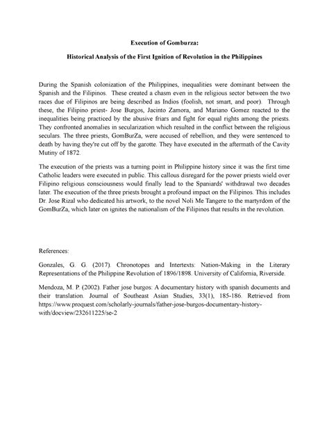 Maliwang -Execution of Gomburza - Execution of Gomburza: Historical Analysis of the First ...