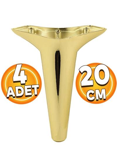 Aspen Mobilya Kanepe Sehpa Puf Koltuk Ayağı Gold Baza Ayak 20 Cm 4 Adet