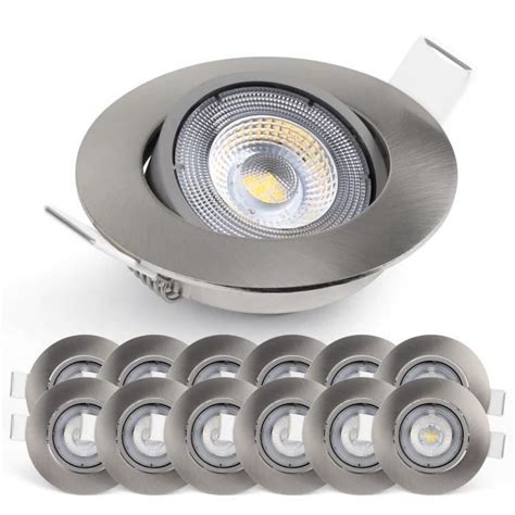 Emos Exclusive Spot Led Encastrable Lampe Plafond Orientable 50° Pour Ampoules Led 12 Spots