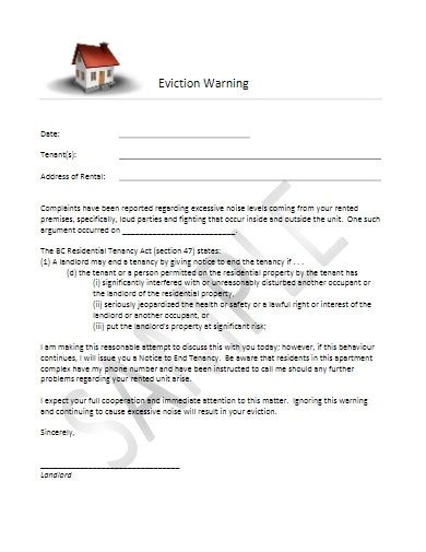 Tenancy Warning Letter Template