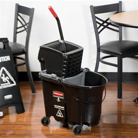 Rubbermaid 1863898 Black 35 Qt Executive Series Wavebrake® Down Press Mop Bucket