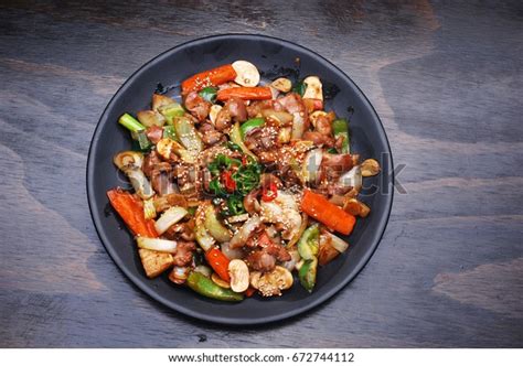 Korea Food Plate Top View Over Royalty Free Licensable Stock