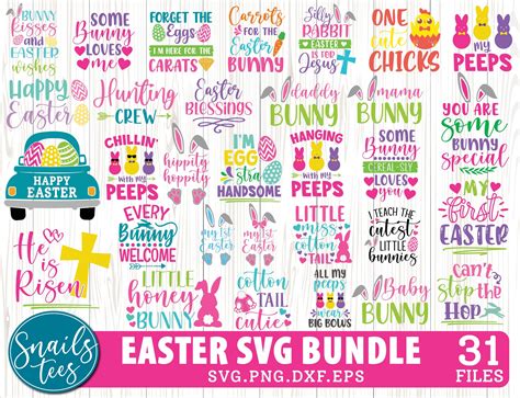 Easter Svg Bundle Png Dxf Cut File Cricut Cameo Sublimation Etsy