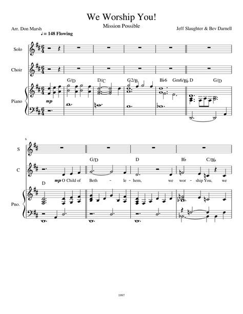 We Worship You Sheet Music For Piano Vocals Mixed Trio