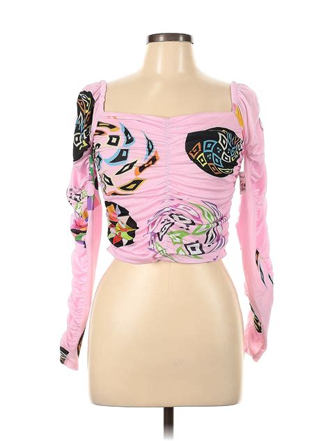 Desigual Pink Long Sleeve Blouse Size L 75 Off Thredup