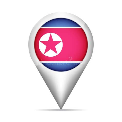 South Korea Map On A World Map With Flag And Map Pointer Vector