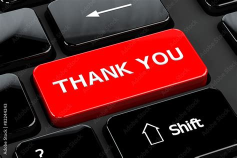 Thank You On Computer Keyboard Background Stock Illustration Adobe Stock