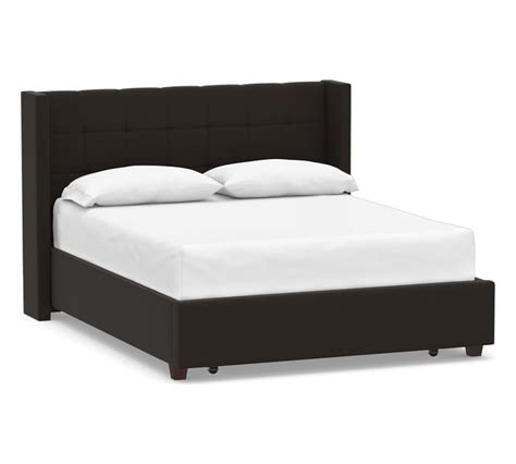 Elliot Upholstered Tufted Shelter Platform Footboard Storage Bed