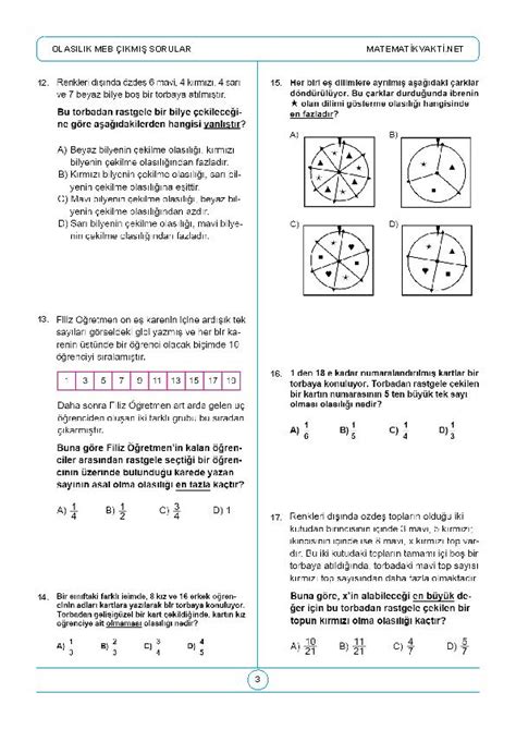 S N F Olas L K Meb Km Sorular Bursluluk Teog Matematik Vakti