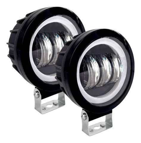 Par Faros Auxiliares Led Automotriz Redondo Con Lupas Meses Sin