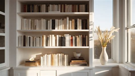 Zoom Background White Bookshelf and Window, Morning Light Virtual Home ...