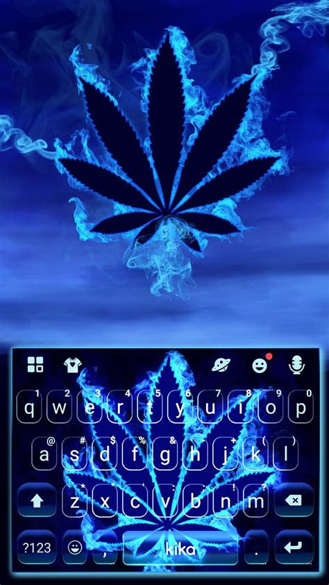 Neon Blue Weed Keyboard Theme Para Android Descargar