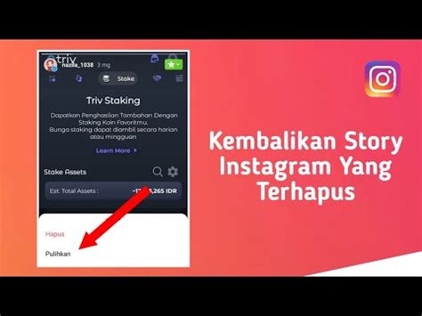 Cara Mengembalikan Story Instagram Yang Terhapus Youtube